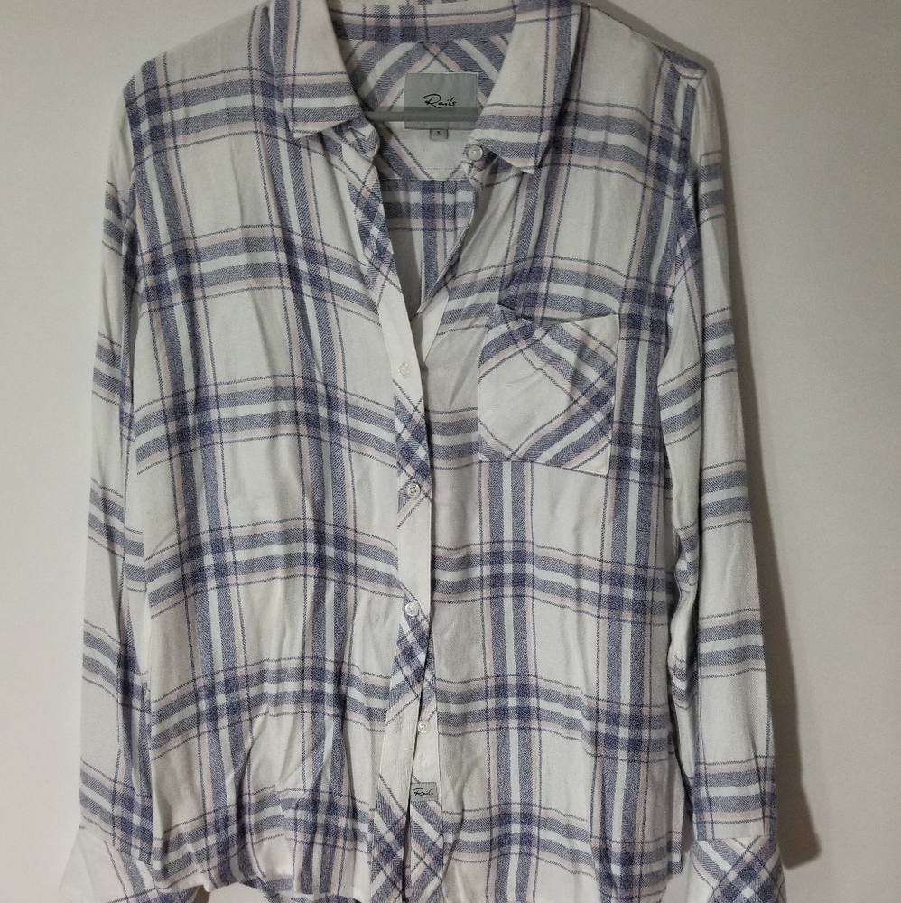 Rails Hunter Plaid Button Down Size S Red White - image 1